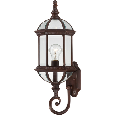 Nuvo Lighting 60/4972  Boxwood - 1 Light 22" Outdoor Wall with Clear Beveled Glass in Rustic Bronze Finish